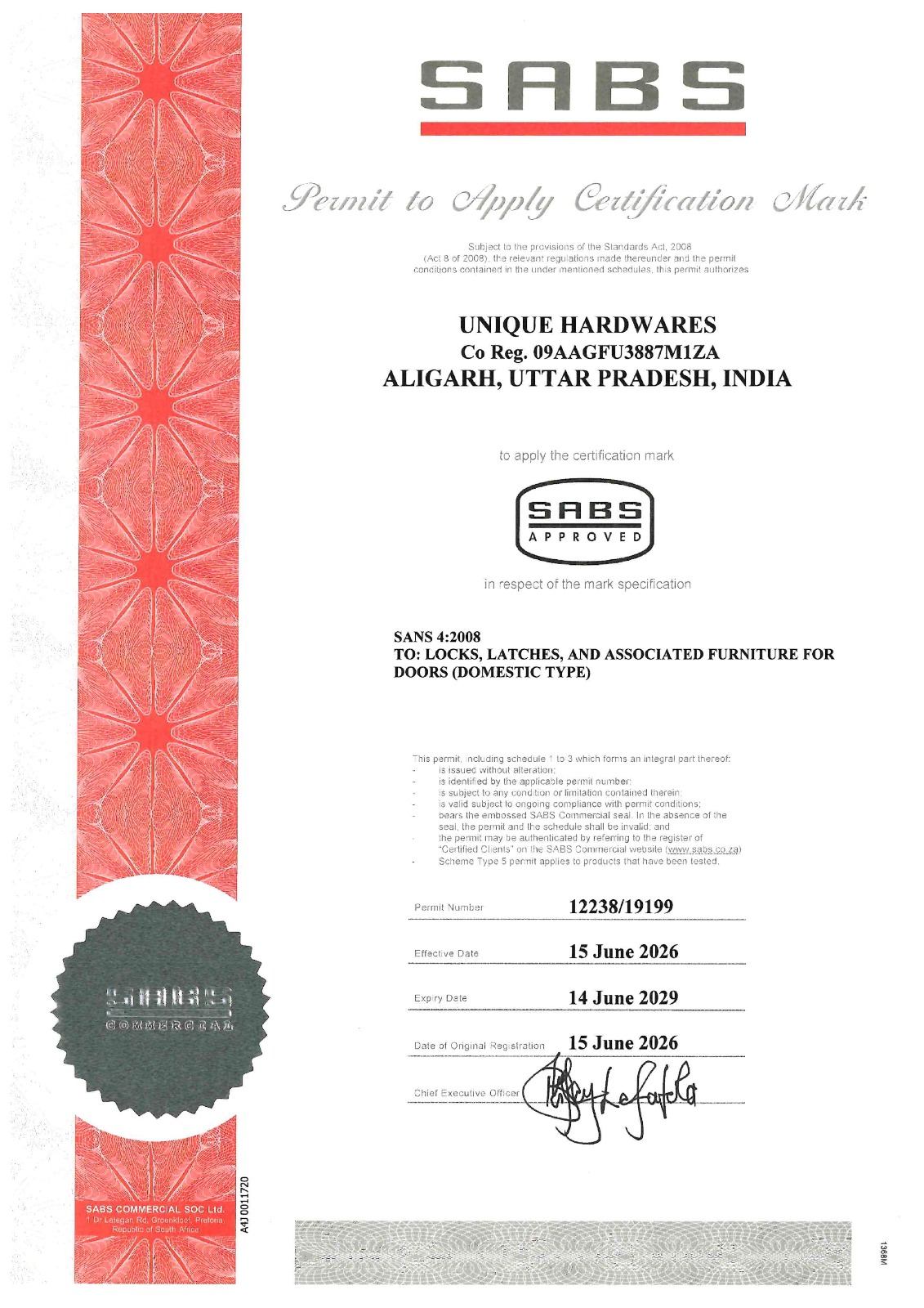 Certificate